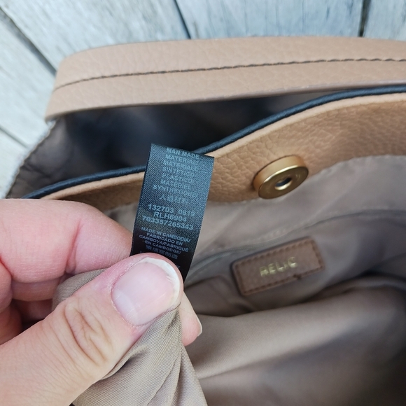 RELIC by Fossil Bailey Double Faux Vegan Leather Shoulder Purse Tote Bag Handbag - Picture 4 of 11